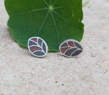 leaf stud earrings