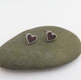 heart stud earrings