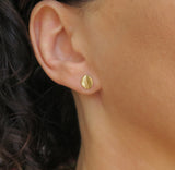 14k gold leaf stud earrings
