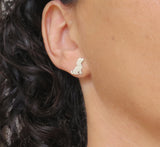 sterling silver dog earrings