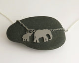 elephants necklace, gift for animal lovers