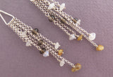 long dangle silver chain earrings