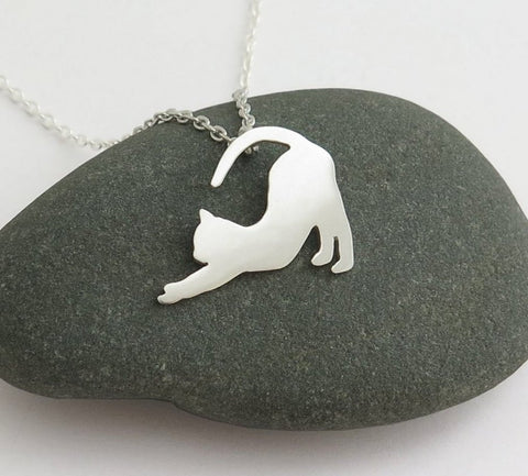 sterling silver cat necklace pendant