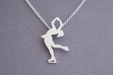 ice skater pendant necklace sterling silver