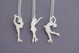 figure skating pendant necklace sterling silver