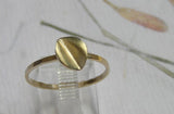minimal 14k gold leaf ring