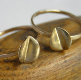 dainty 14k gold leaf ring