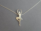 sterling silver ballerina dancer pendant necklace