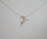 sterling silver reindeer pendant necklace, animal jewelry