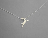 sterling silver reindeer necklace, christmass gift