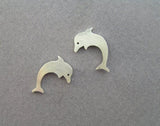dolphin stud earrings, sterling silver