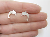 sterling silver dolphin earrings, gift idea for girlfriend