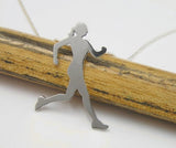sterling silver runner necklace pendant 
