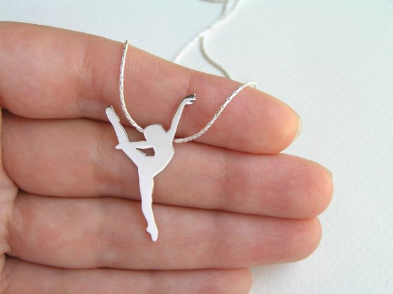JXJL Silver Dancing Ballerina Necklace - 925 Sterling Silver, Crystal Accents, Gift For Girls & Women - View #5