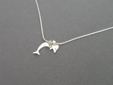 dolphin necklace, nautical jewelry, sterling silver