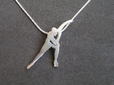 sterling silver speed skater pendant necklace 
