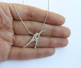 speed skating necklace sterling silver ice skating