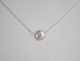 sterling silver round pendant, gift for her