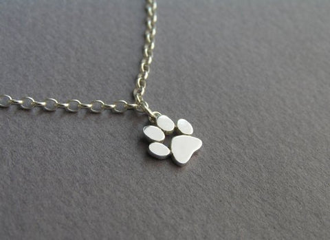sterling silver paw print anklet