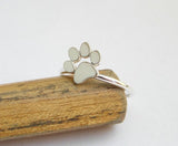 paw print ring, sterling silver