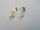 sterling silver numbers earrings, gift ideas for her