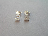 number stud earrings personalized
