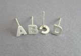 initial silver stud letter earrings