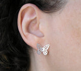 sterling silver butterfly earrings for her