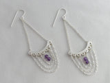 Sterling silver chandelier earrings, chain earrings