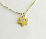 14k gold paw print necklace