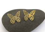 14k gold butterfly earrings