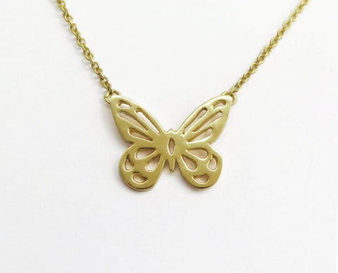 14k gold butterfly necklace