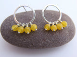 yellow earrings sterling silver dangle