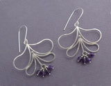 long dangle silver leaf earrings