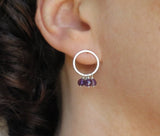 small hoops with gemstones