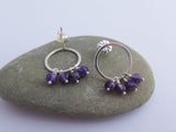 small dangle earrings with amethyst