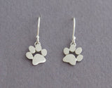 sterling silver dog paw print earrings