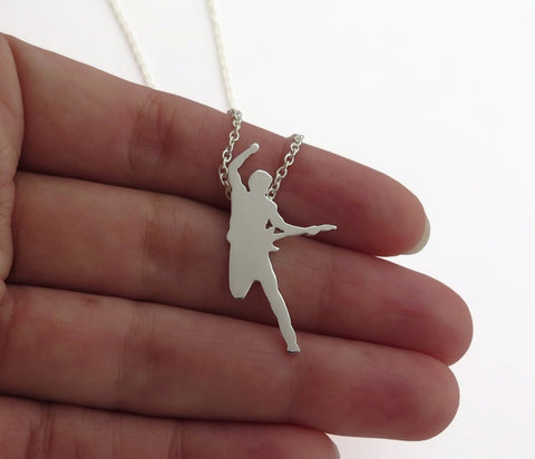 Bruce Springsteen Necklace - Sterling Silver - Hand Cut