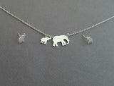 sterling silver elephant pendant necklace