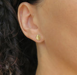 14k gold leaf stud earring