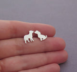 sterling silver dog earrings