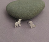 sterling silver dog earrings