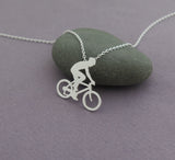 bicycle necklace silver