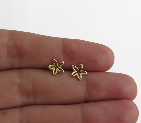 14k gold flower earrings