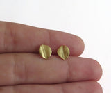 dainty 14k gold leaf earrings