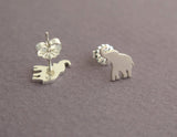 sterling silver elephant earrings, gift for her