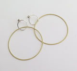 large hoop earrings, sterling silver, 9k gold