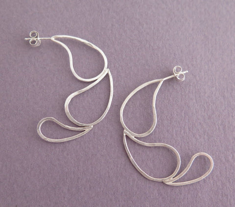 sterling silver branch earrings