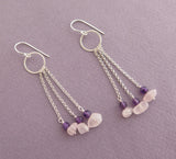 sterling silver chain earrings, dangle earrings