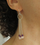 sterling silver multi chain earrings